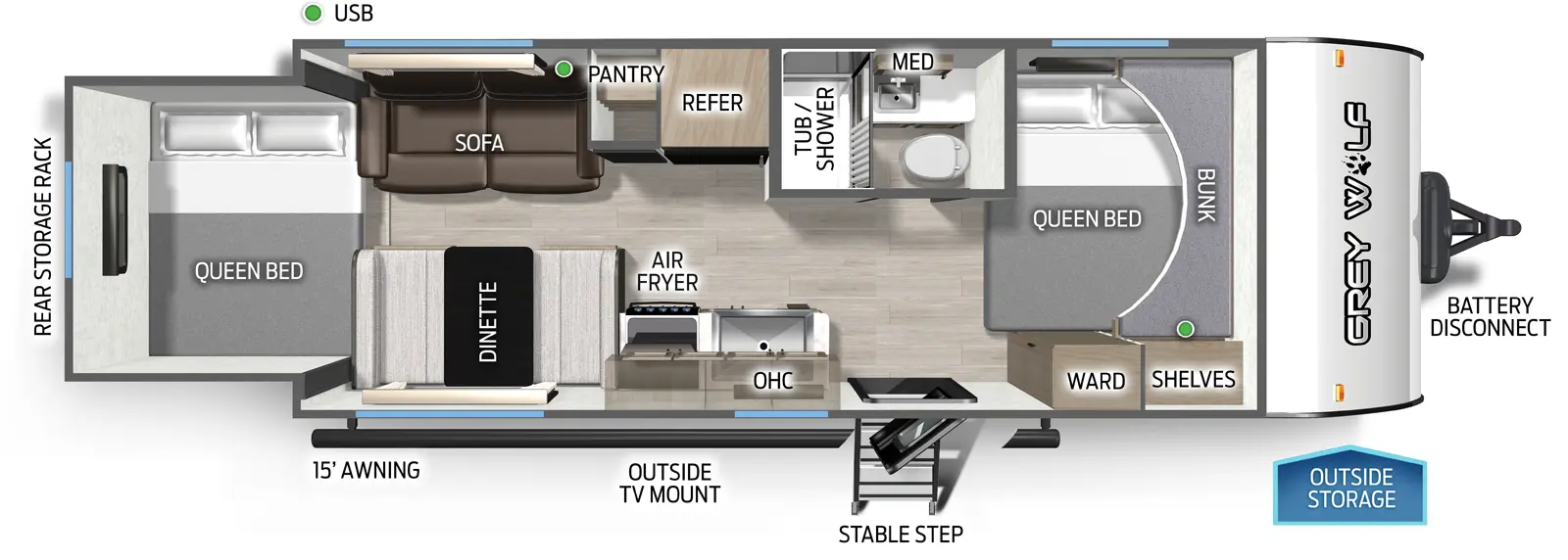 Grey Wolf 19SM Floorplan